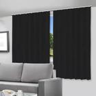 Cortina Blackout Preta 200X140Cm Para Trilho Corta Luz