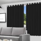 Cortina Blackout Preto 280X180Cm Decoração E Privacidade