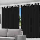 Cortina Blackout Preto 280x180cm Decoração Elegante e Privacidade com Bloqueio de Luz e Vento Quarto e Sala