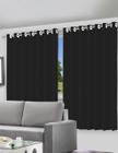 Cortina Blackout Preto Com Ilhós - 280X220Cm