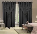 Cortina Blackout PVC 2,80x2,50 Com Tecido Voil Sala e Quarto Varao Simples