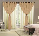 Cortina Blackout Pvc 4,00x2,40 Com Tecido Voil Corta Luz 100%