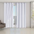 Cortina Blackout PVC com Tecido Voil 2,80 m x 2,30 m Branco - Eddi Casa