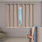 Cortina Blackout Pvc Com Tecido Voil Xadrez 2,00 M X 1,40 M Privacidade e Elegância