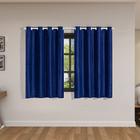 Cortina blackout pvc com tecido voil xadrez 2,00x1,40 azul marinho