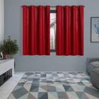 Cortina Blackout Pvc Prata Com Voil 2,80 M X 1,60 M Vermelho