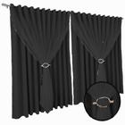 Cortina blackout Quarto apartamento Fiori 6 x 2,50 cinza