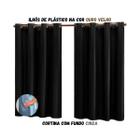 Cortina Blackout Sala ou Quarto PVC (plástico) Rústica 100% Blecaute 2,80M x 1,00M Tecido Grosso - NARA CONFECÇÕES