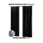 Cortina Blackout Sala ou Quarto PVC (plástico) Rústica 100% Blecaute 2,80M x 1,80M Tecido Grosso