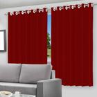 Cortina Blackout Vermelho 280X220Cm Corta Luz Ilhós E Forro