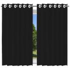 Cortina Blackout Voil Com Forro Com Ilhos - Preto 280X180Cm