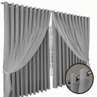 cortina blecaute para quarto e sala Roma 2,00 x 1,30 cinza