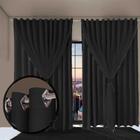 cortina blecaute para sala e quarto Bia 7,60 x 2,30 preto - Bravin Cortinas