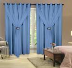 Cortina Blecaute PVC 3,00x2,50 Com Tecido Voil Sala e Quarto Varão Simples