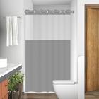 Cortina Box com Visor 100% Para Banheiro Anti Mofo Resistente Alta Qualidade 100% PVC Cinza - Envio Imediato
