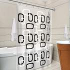 Cortina Box com Visor Transparente Em PVC Para Banheiro Anti Mofo Com Ganchos Varias Cores