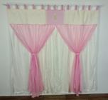 Cortina Com Bandô Quarto Ursa Tedy Princesa Rosa Com Palha 200mx170m