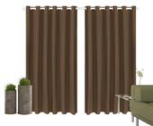 Cortina Corta Luz 2,50m X 2,20m 100% Blackout PVC Tabaco Para Sala Ou Quarto Para Varão Simples