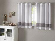 Cortina cozinha 260 x 120 jacquard coffee off white bege