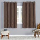 Cortina Dallas 2,80M X 2,30M Jacquard Marrom Sala Quarto