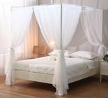 Cortina de cama com dossel WANFASO White Chiffon para cama queen-size