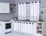 Cortina de Cozinha 2,20mx1,30m + cortina de pia 2,80mx0,80m Branco