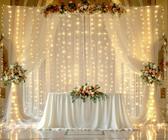 Cortina de fundo Suppromo Champagne Tule 12x3m com luzes