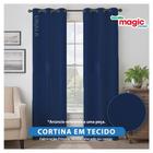 Cortina de Luxo Azul Marinho 2x1.50 Metros Decorativa Magic Cover 