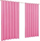 Cortina De Microfibra 4,00X2,50 Rosa Ilhós Cromado Quadrado
