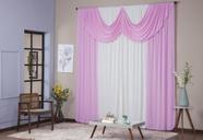 Cortina Decorativa para Sala Quarto Escritório Malha Gel Paris Lisa 2,00m x 1,60m Palha e Rosa