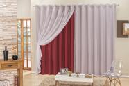 Cortina Elegance semi blackout c/ voal 2,00x1,70 vermelho