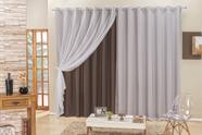 Cortina Elegance semi blackout e voal marrom 4,00x2,50 ilhos