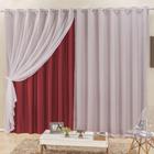 Cortina Elegance Trilho Suisso Semi Blackout 3x2,5M Vermelho