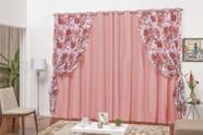 Cortina Grande Estampado Floral Voil Tunisia 3 Metros