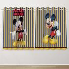 Cortina Infantil 2,60x1,50 Mickey Decoração Quarto Criança- IMPAKTO VISUAL