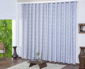 Cortina Jacquard 6,00 x 2,80 Para Sala e Quarto Cinza