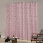 Cortina Jacquard Em Tecido Semi Blackout 4,00X2,50 Rosa - Bf Confeccoes