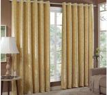 Cortina Jacquard Sala e Quarto 5,00x2,80 Dourado Ilhós Quadrado Cromado