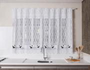 Cortina Linha Valencia Com Estampa De Galinha Com Ovos 200Cm