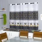 Cortina Oxford Cozinha Galinha Estampada 2,40x1,30 - Feffo Cortinas