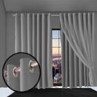 cortina par apartamento blackout Bruna 5,50 x 2,30 cinza