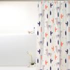 Cortina para Box Banheiro Antimofo Tecido Poliéster 198x180cm Estampada Resistente com Ganchos Uzoo