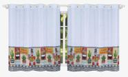 Cortina Para Cozinha Tergal Estampada 3M X 1,20M - Branco 8