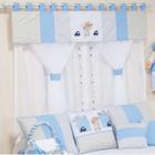 Cortina para Quarto de Bebê Athos Azul 7 peças - Coleção Luxo - Happy Baby