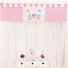 Cortina Para Quarto de Bebê Dudinha Rosa 03 Peças - Coleção Slim - Happy Baby