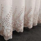 Cortina Para Sala De Voil Bordado Floral Flores Forrada 6,00x2,50 Luxo