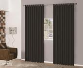 Cortina Para Sala Em Tecido Semi Blackout Preto 3,00X2,70