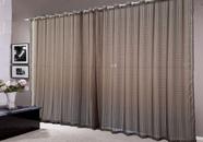 cortina para sala quarto grande voal quadriculado marron 5,00x2,80