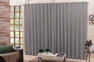 Cortina Para Sala Tecido Voil Ilhós Cromado Cinza 4,00x2,80m