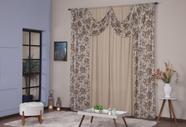 Cortina Paris 5,00 x 2,80 Sala Quarto Porta Balcão Bando Estampado Malha Gel Varão Simples - Ametista Decorações